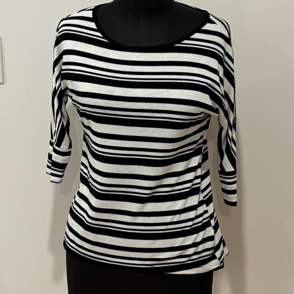 Jersey by Jacob Black and White Striped Top